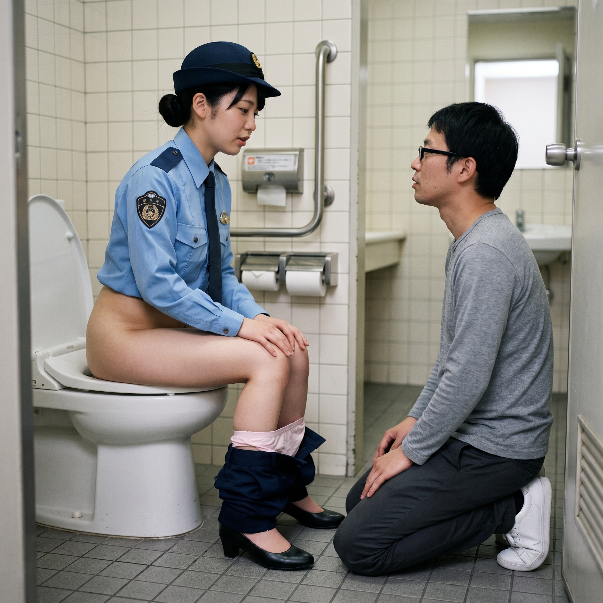 婦警さんと一緒にトイレ ⑤