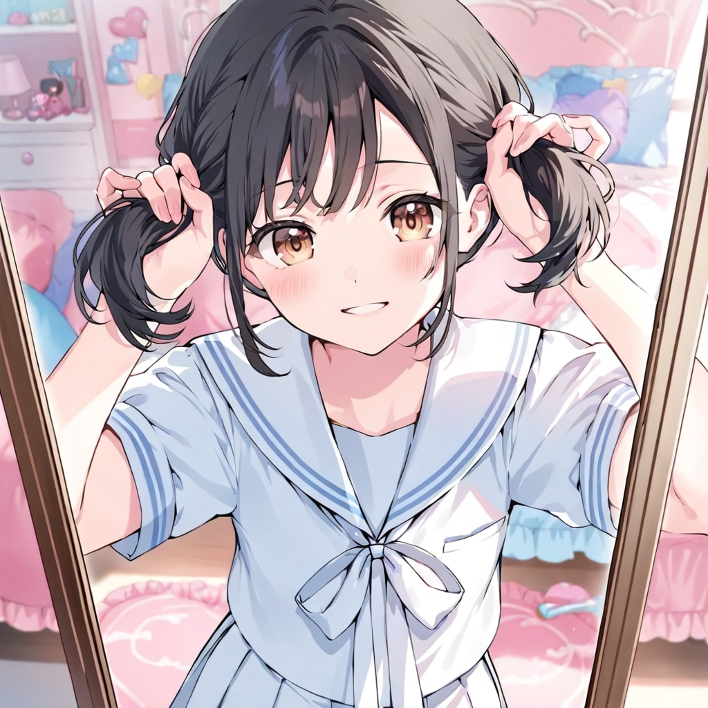 髪を束ねる