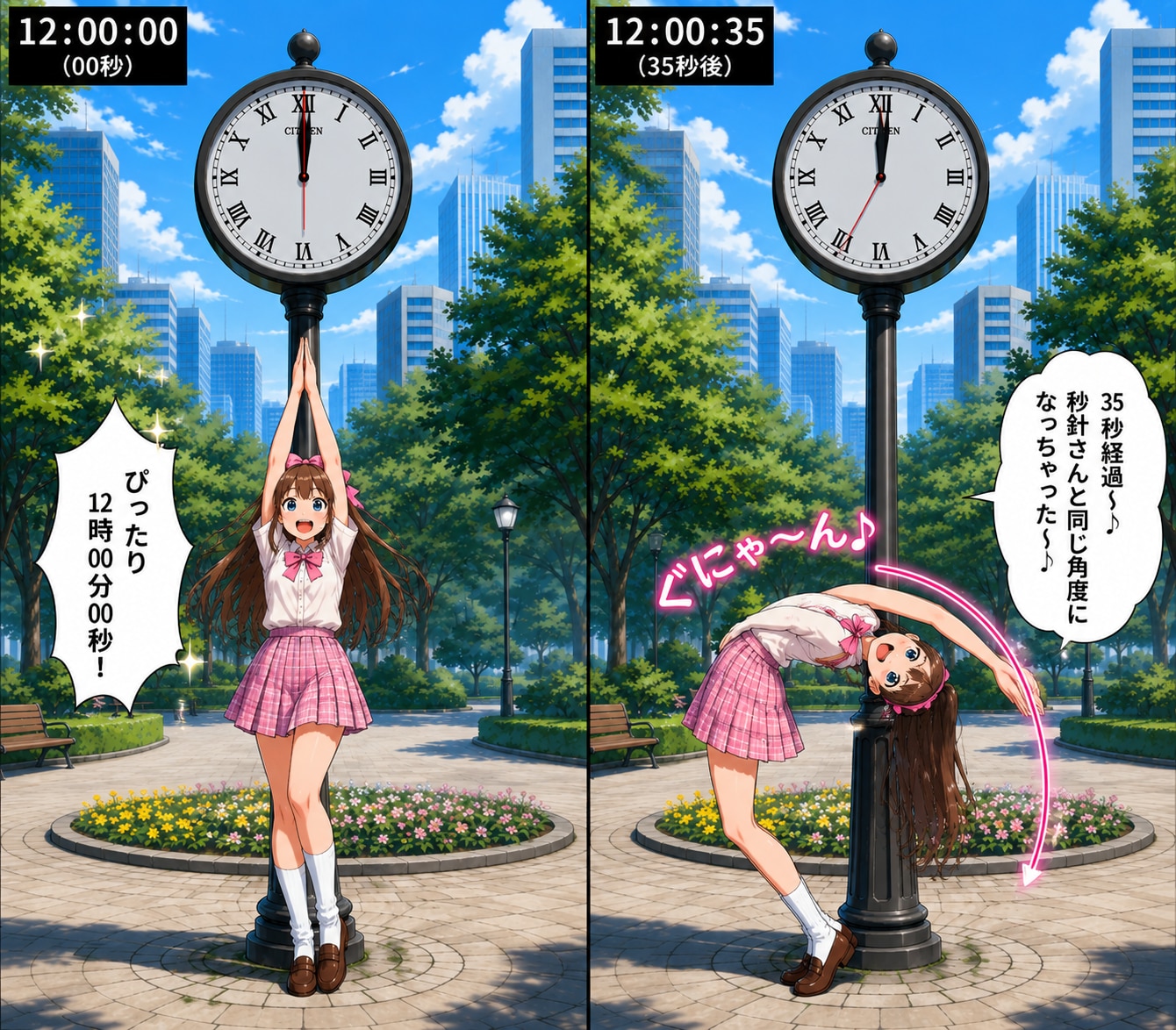 【失敗作】アナログ時計の秒針と同じ向きに腰が折れ曲がる元気いっぱいぐにゃぐにゃ美少女AI