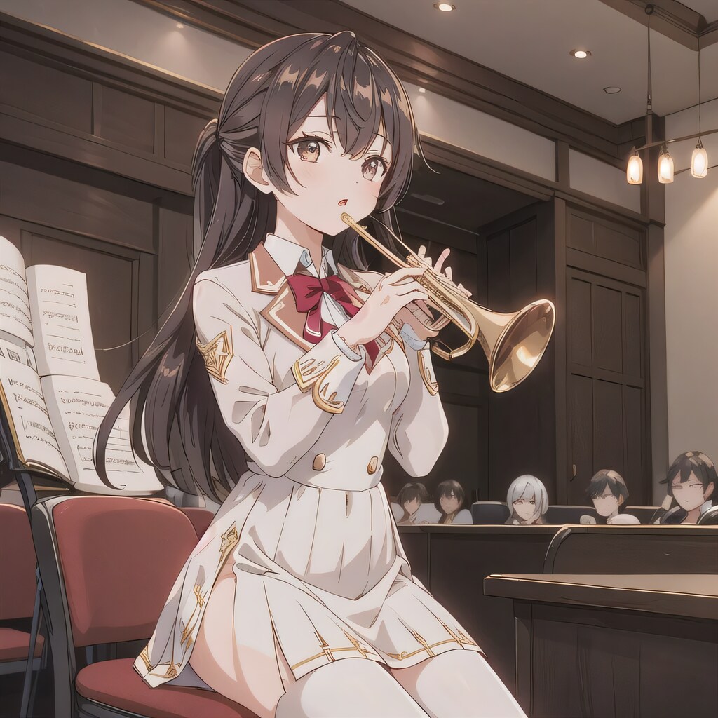 黒髪ロングでブラスバンドの少女１３