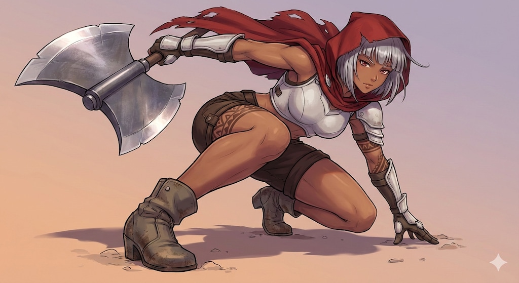 敵を見つめる戦士