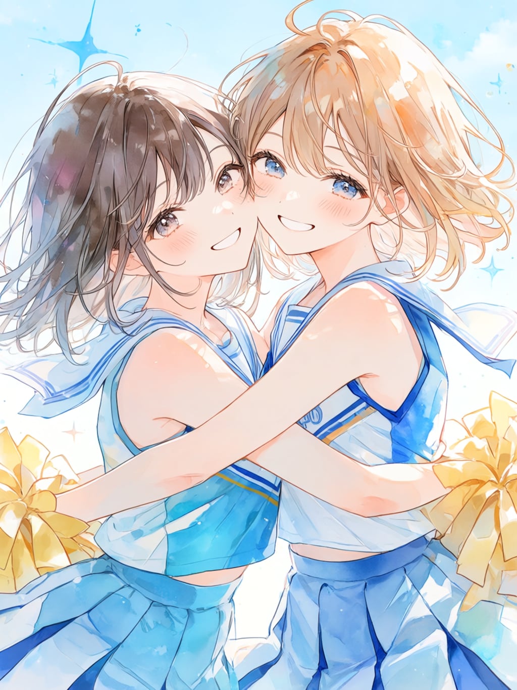 【青空のエール、弾ける笑顔】