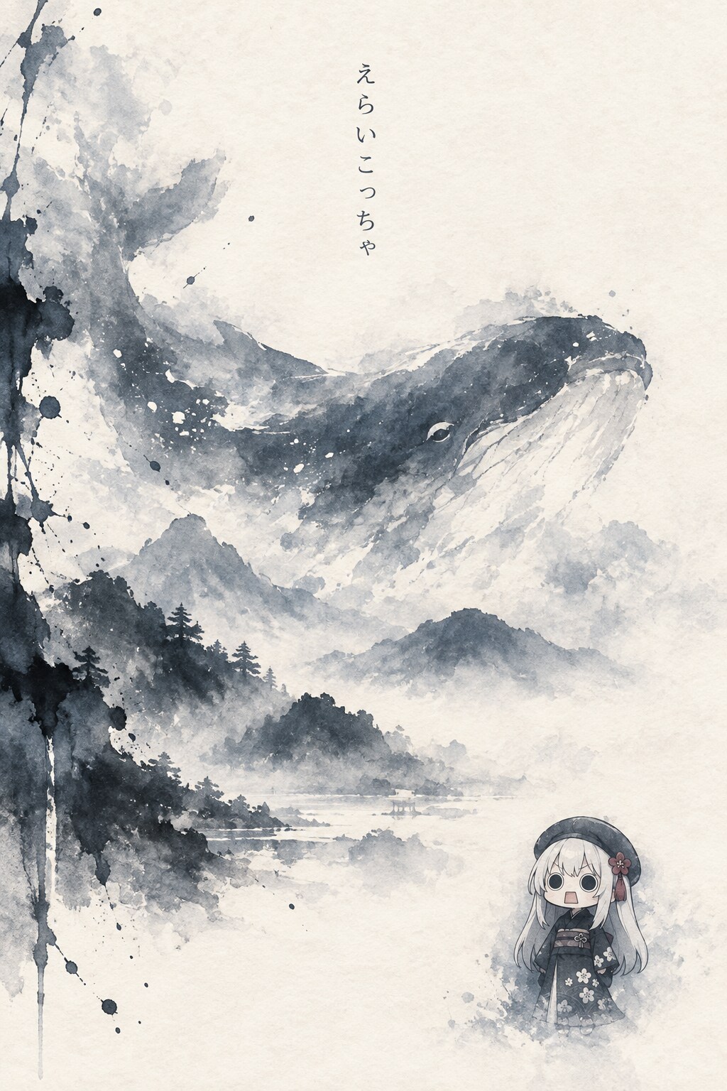 水墨画えらいこっちゃ嬢 | の人気AIイラスト・グラビア