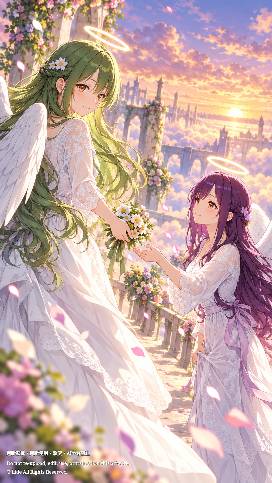 ラファエルさんからウリエルさんへ、花束を | の人気AIイラスト・グラビア