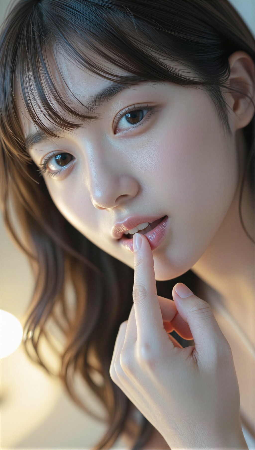 唇に触れる指先