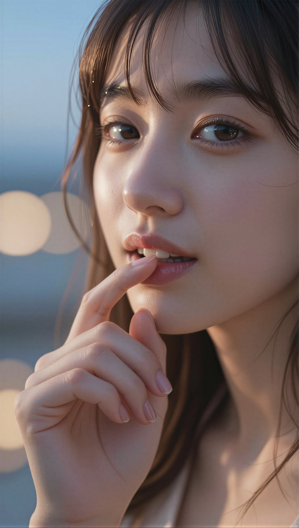 唇に触れる指先