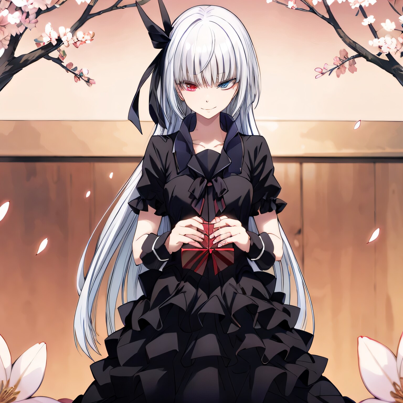 銀髪ロングでドレスの少女６ | の人気AIイラスト・グラビア