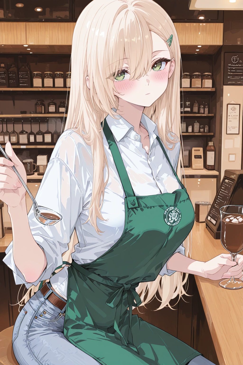 おはよう。マドラー持ってボ～っとしてどうした？