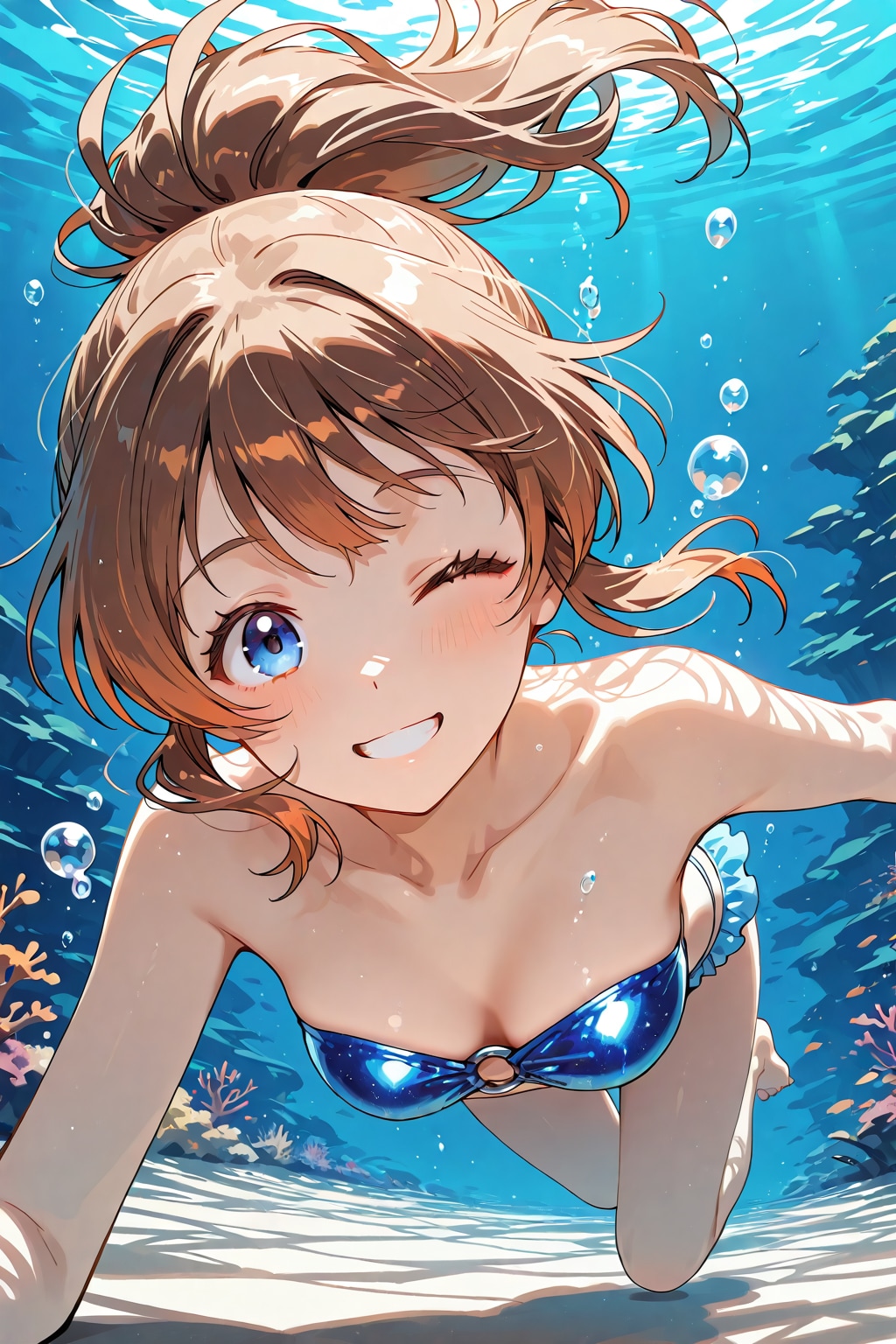 泳ぐの楽しー