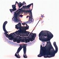 黒猫ちゃんと黒犬くん 3枚目