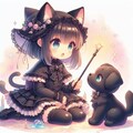 黒猫ちゃんと黒犬くん 6枚目