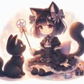 黒猫ちゃんと黒犬くん 8枚目