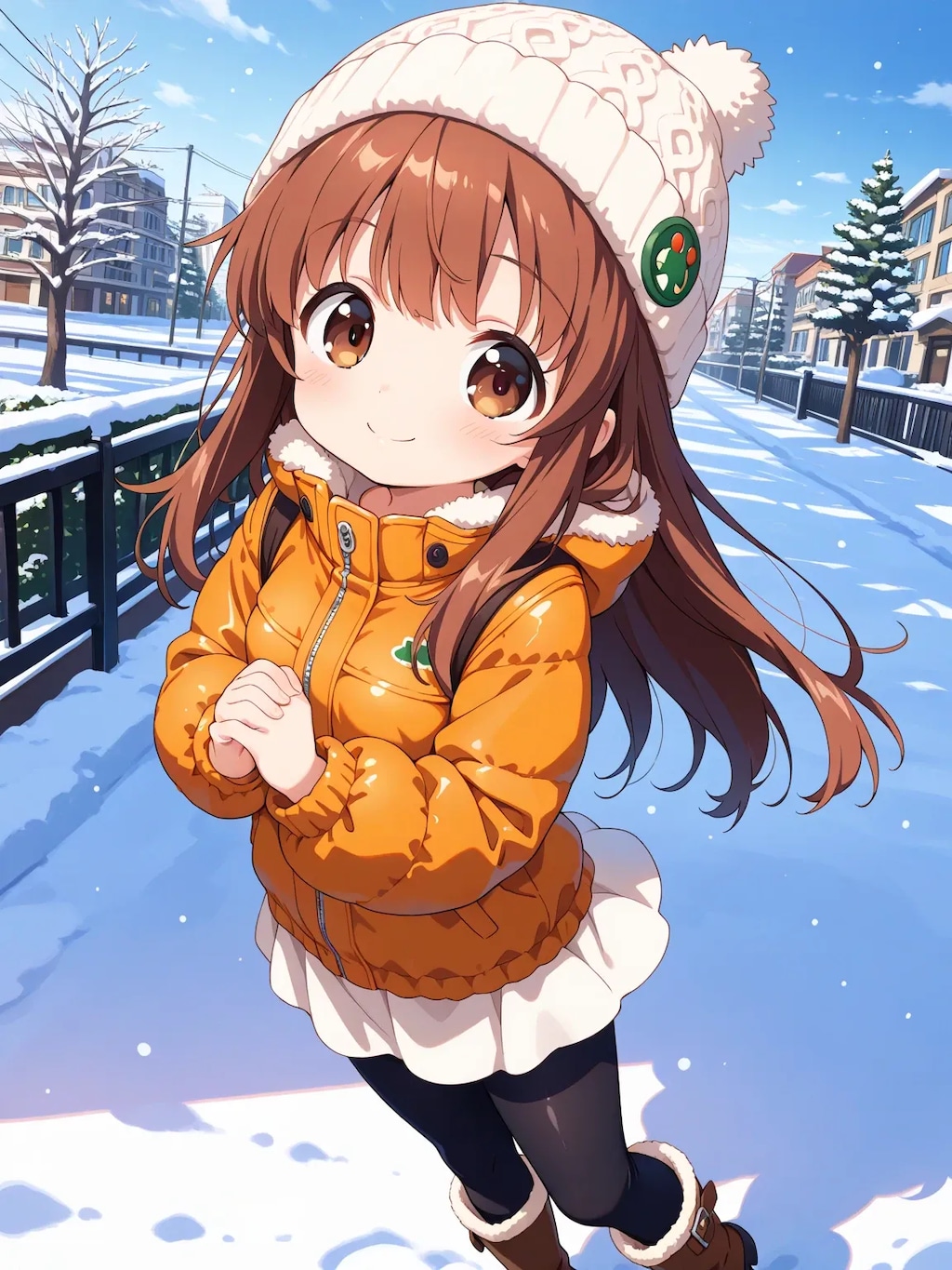 冬コーデのかえでちゃん