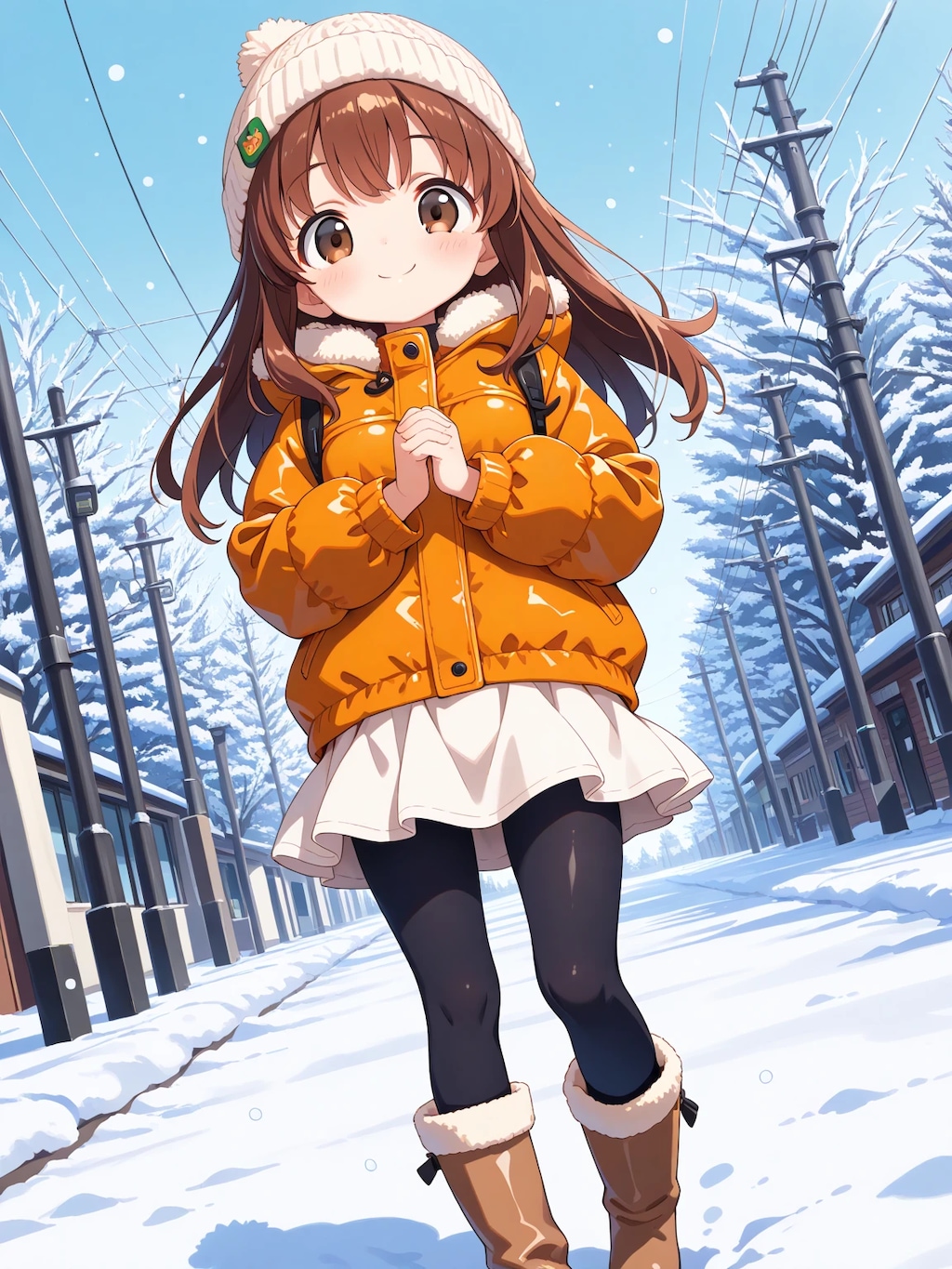 冬コーデのかえでちゃん