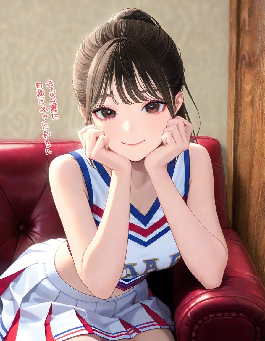 休憩中のチアガール