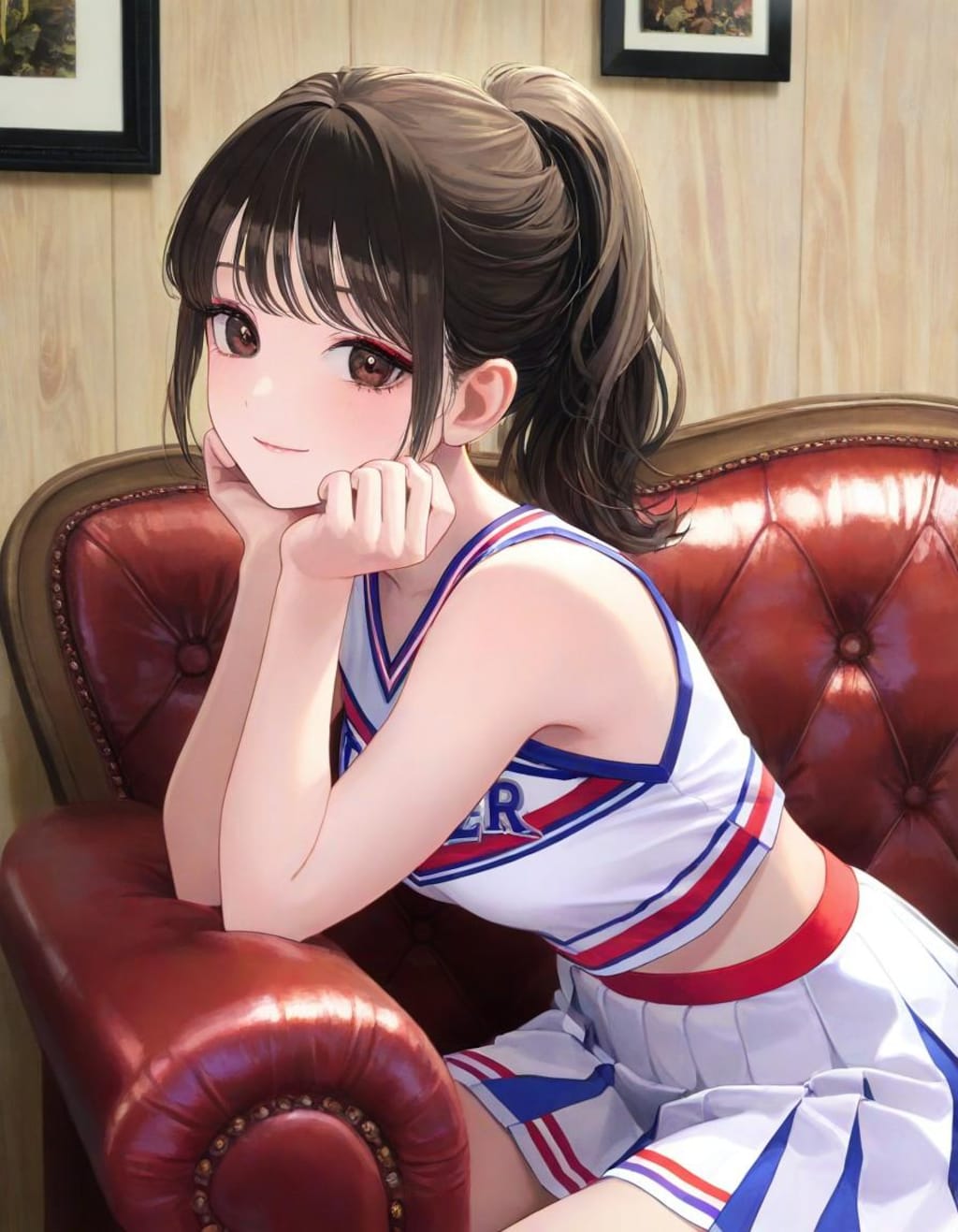 休憩中のチアガール