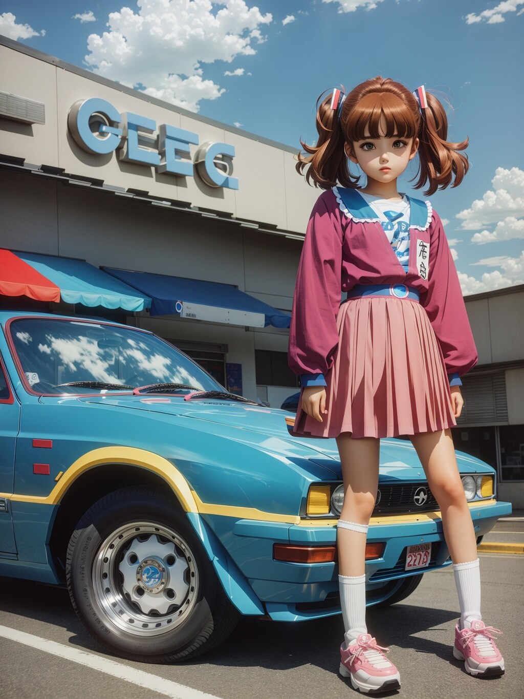 青いクルマ