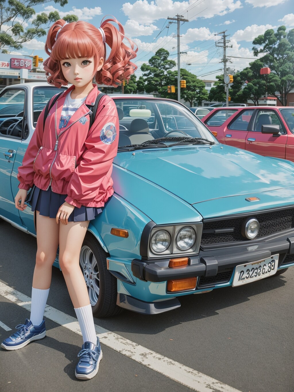 青いクルマ