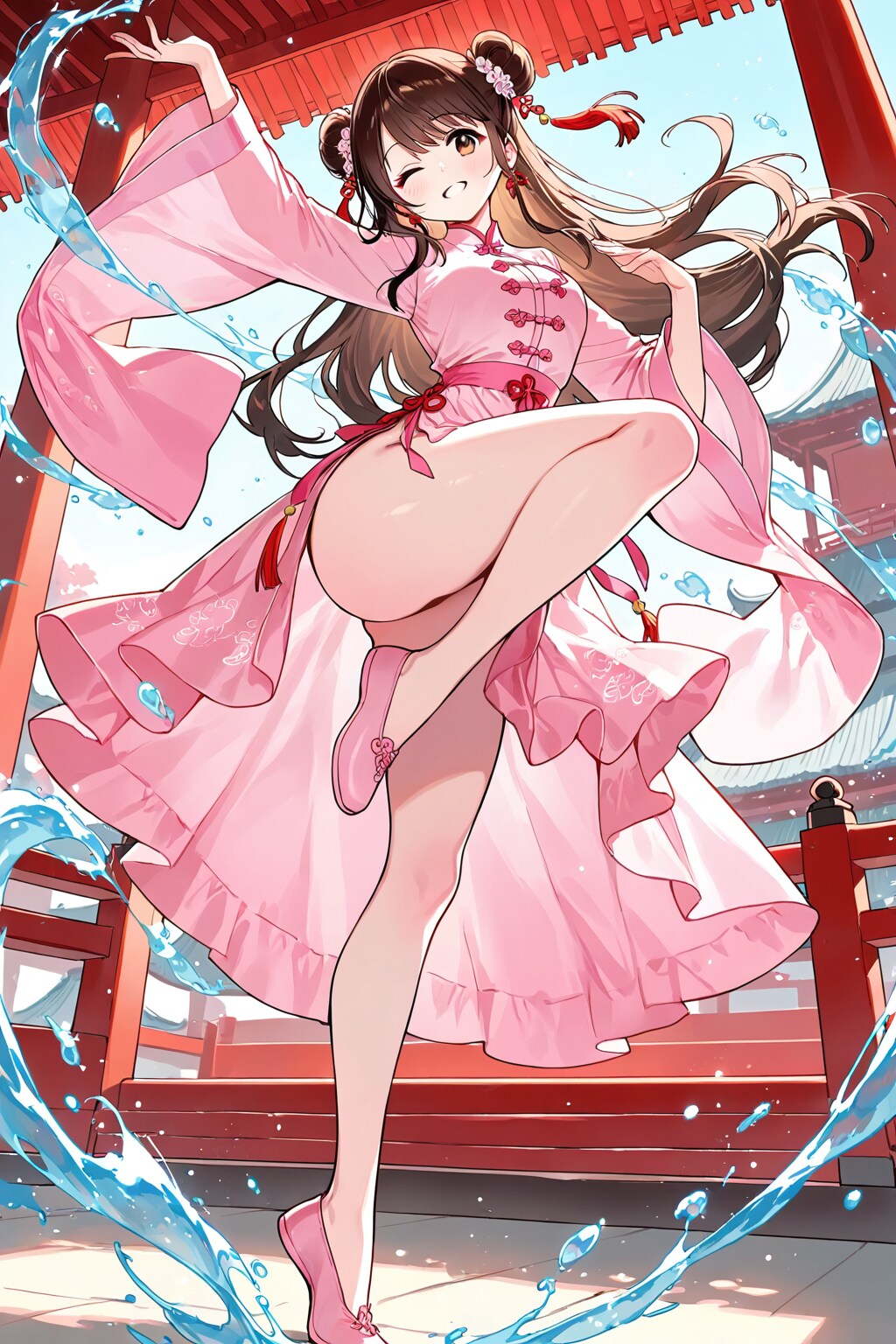 漢服でウォーターイリュージョン