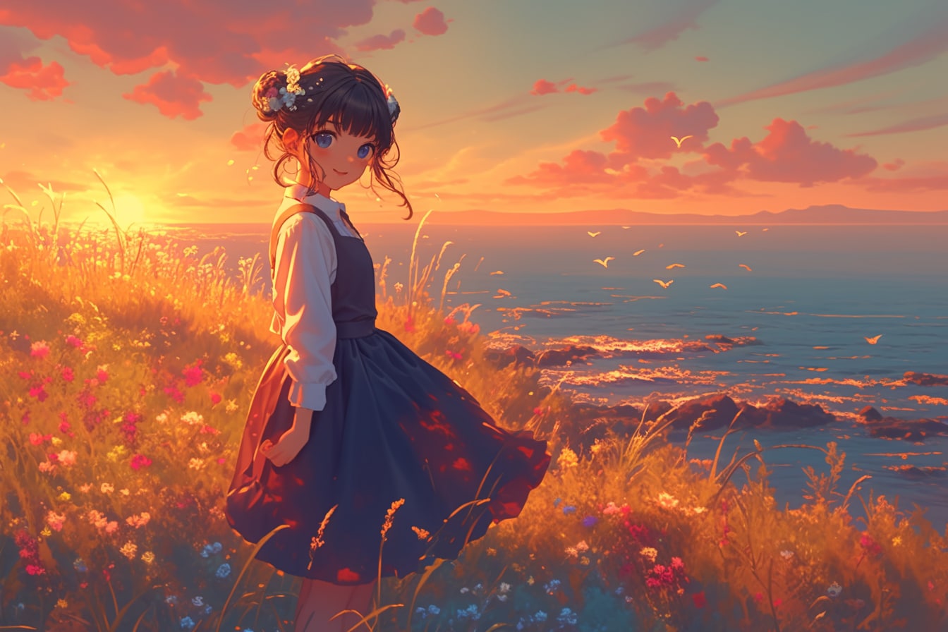 夕暮れのおだんごちゃん🍡✨113 | の人気AIイラスト・グラビア