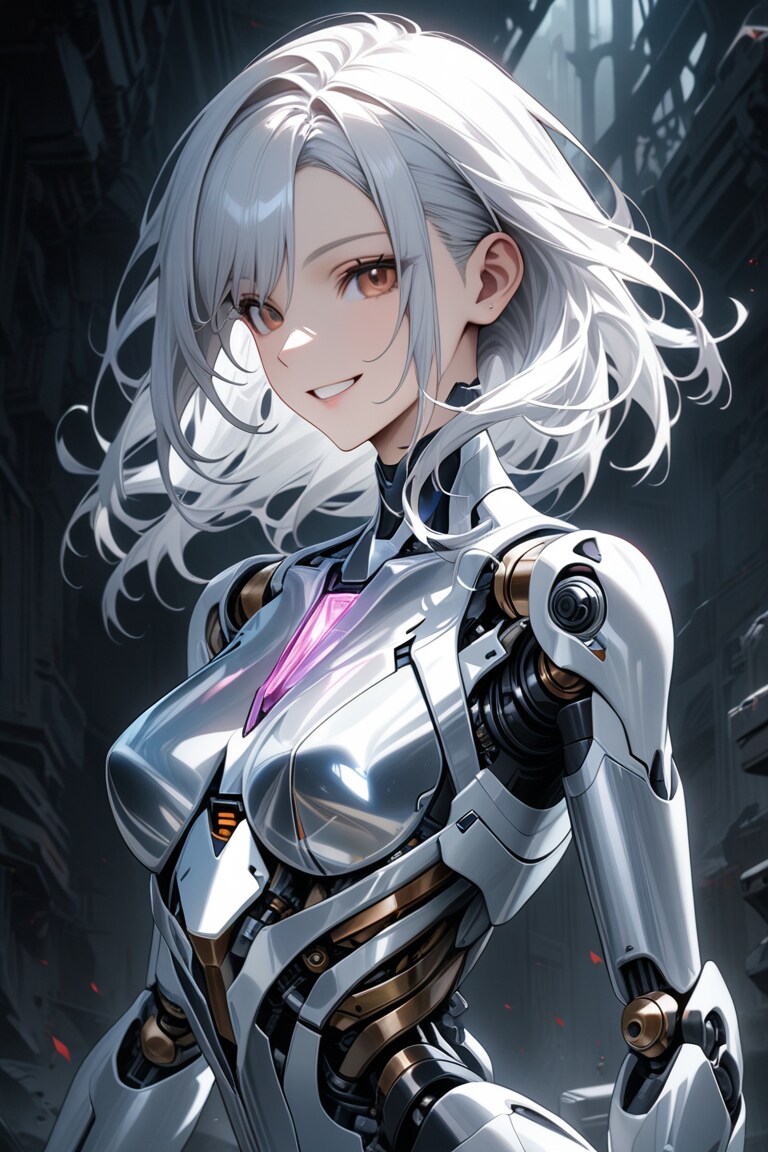 右に行くほど大きくなるメカ子