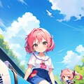 扇風機と少女 3枚目