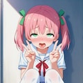 アヘ顔ダブルピースのピンク髪ちゃん 2枚目