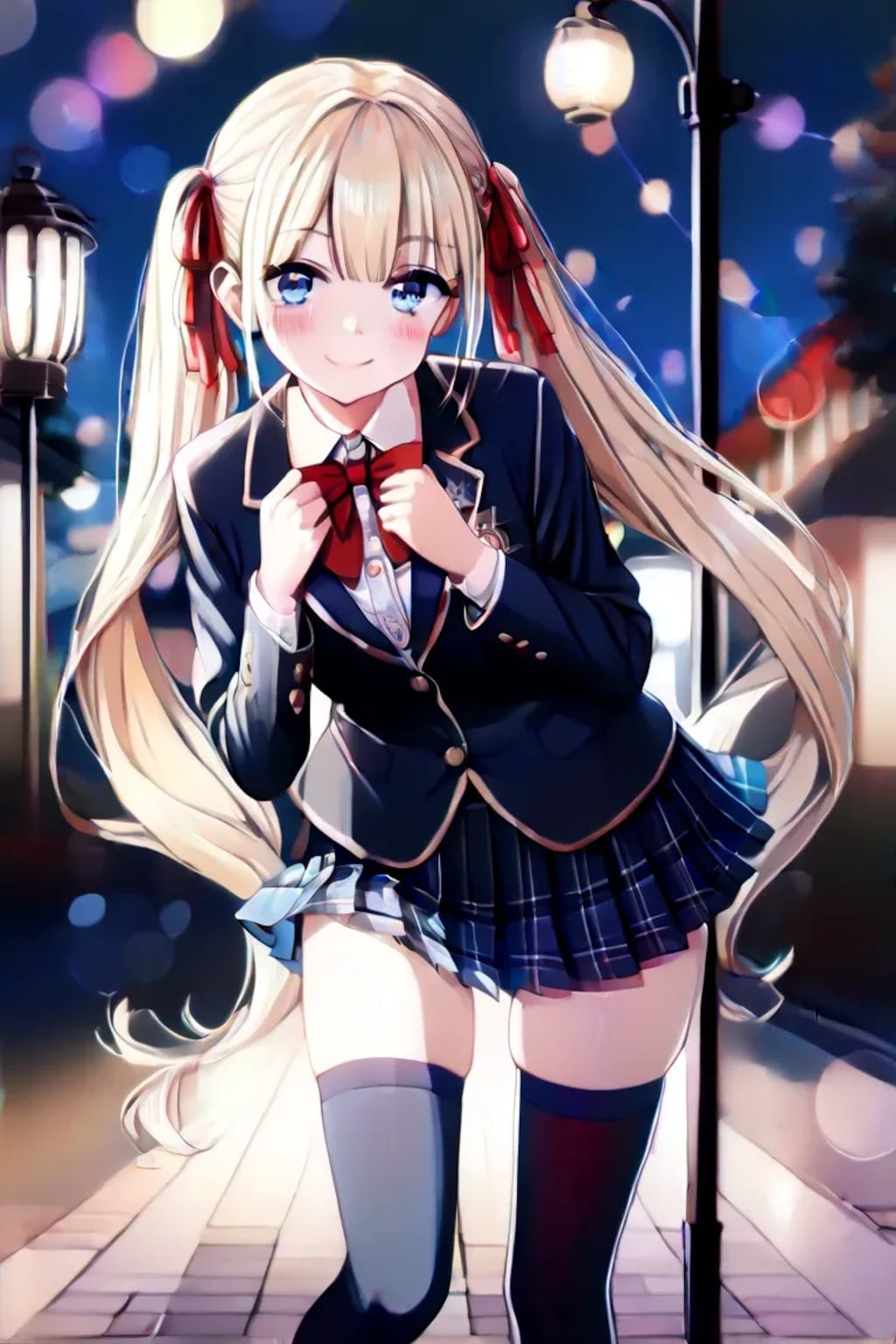ふ、ふん…夜に制服のままリボン直してるだけなんだから！