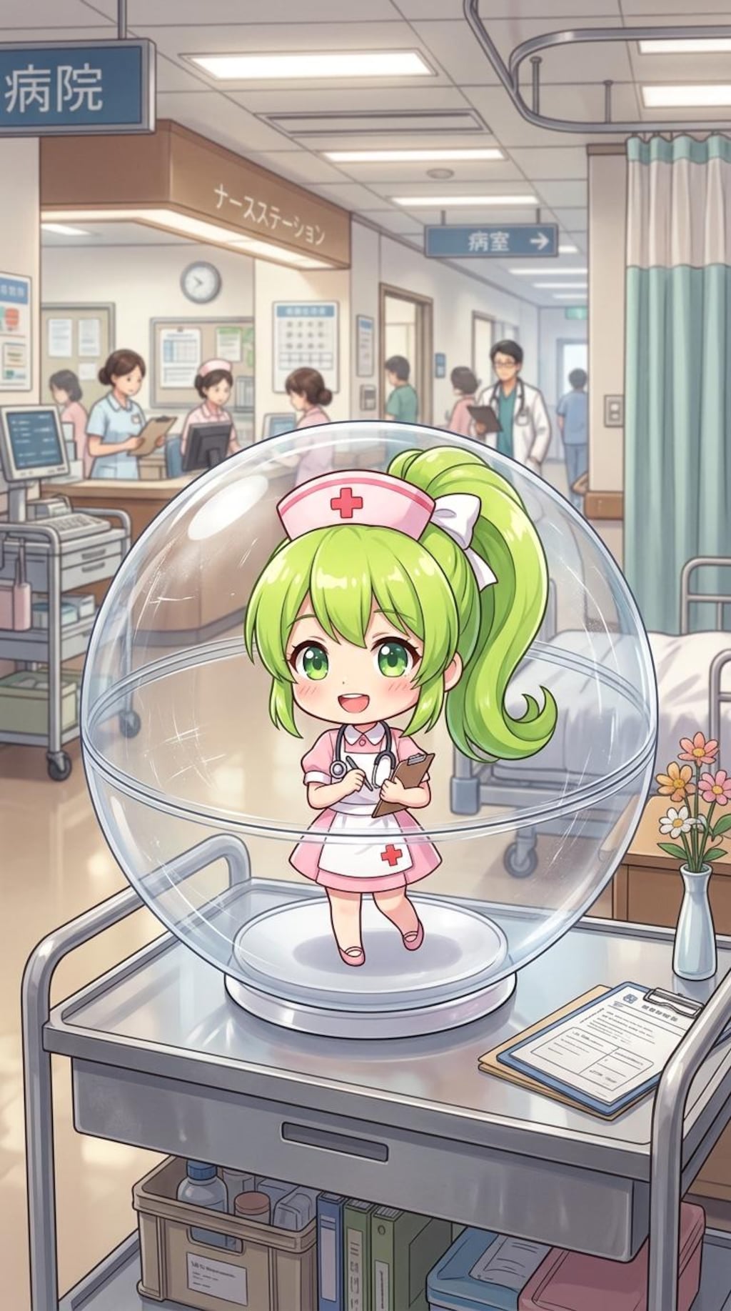 ナース服姿のCAPEちゃんをカプセルに入れたよ