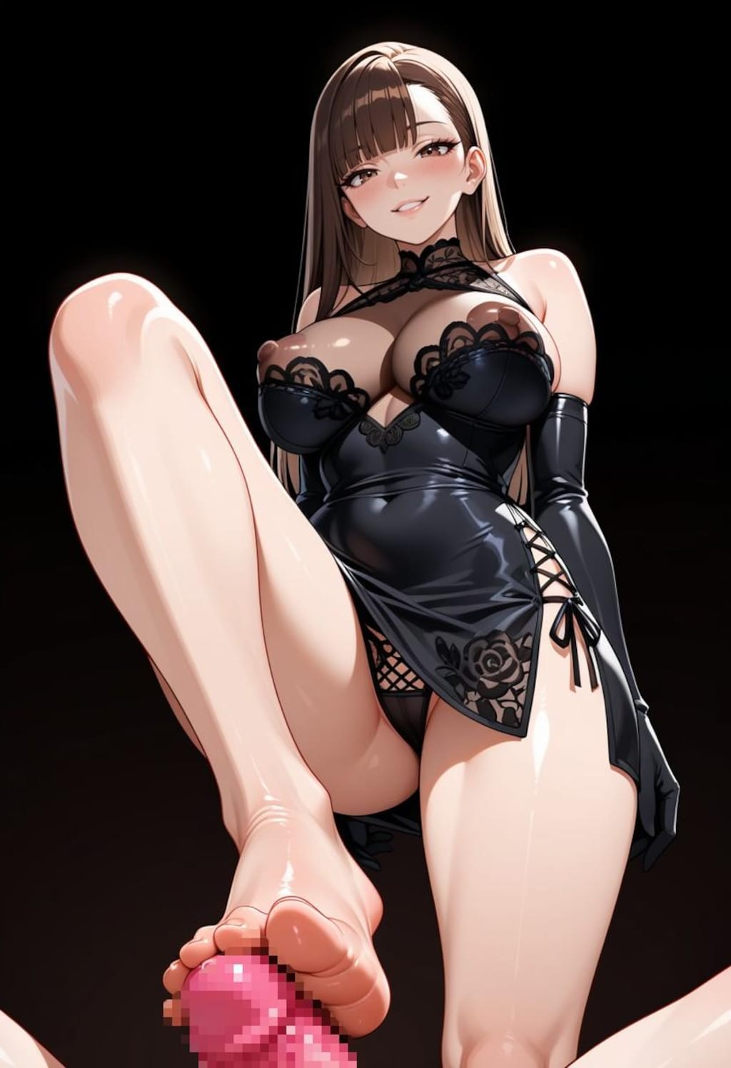 足裏で踏みつけ