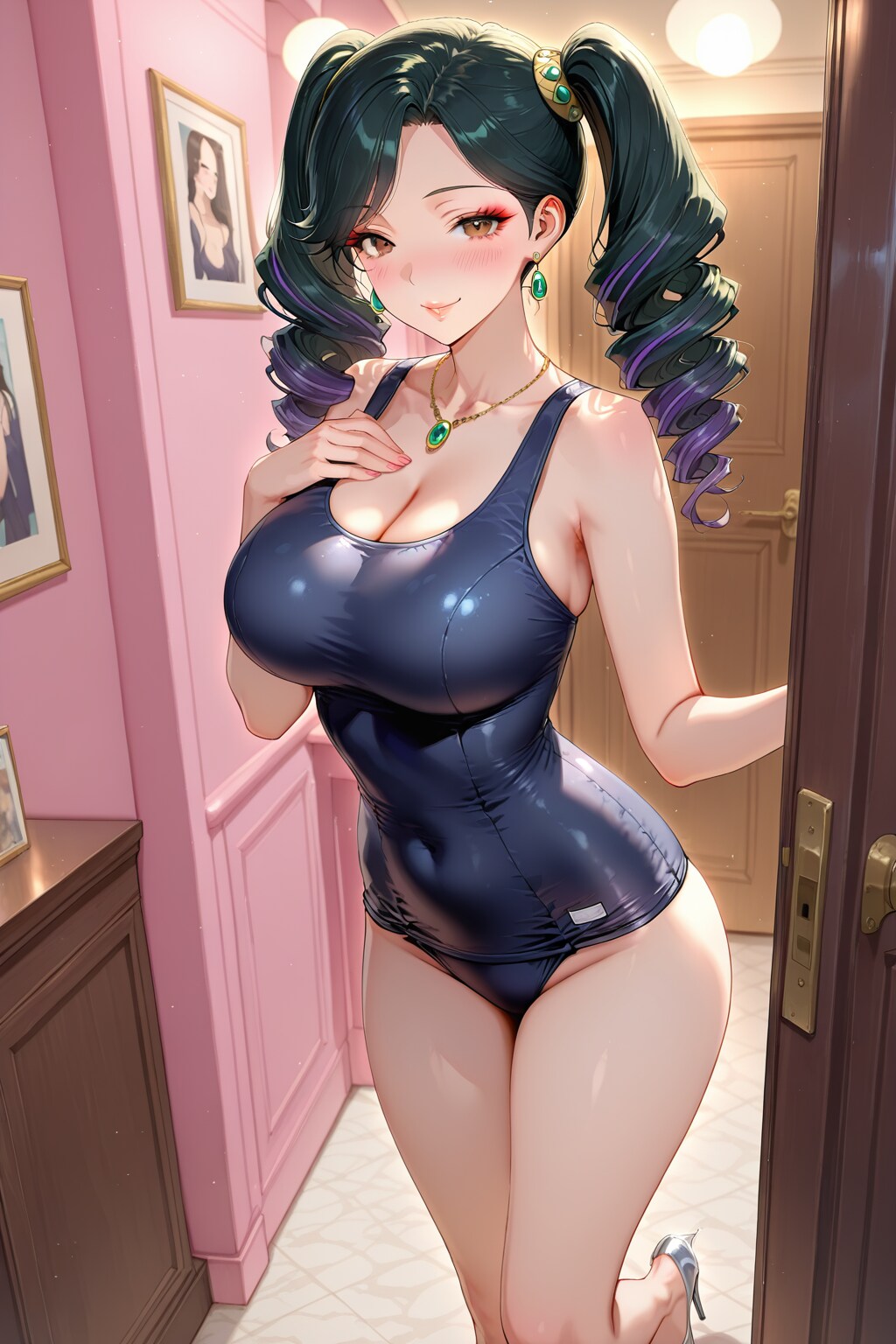 爆乳娼婦のスクール水着を堪能