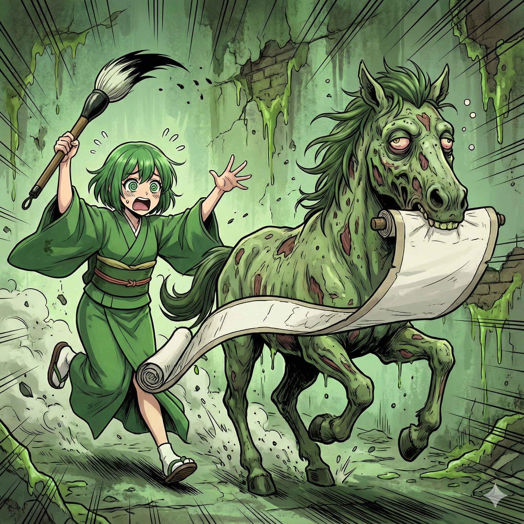 💚彩ちゃんの書き初め | の人気AIイラスト・グラビア