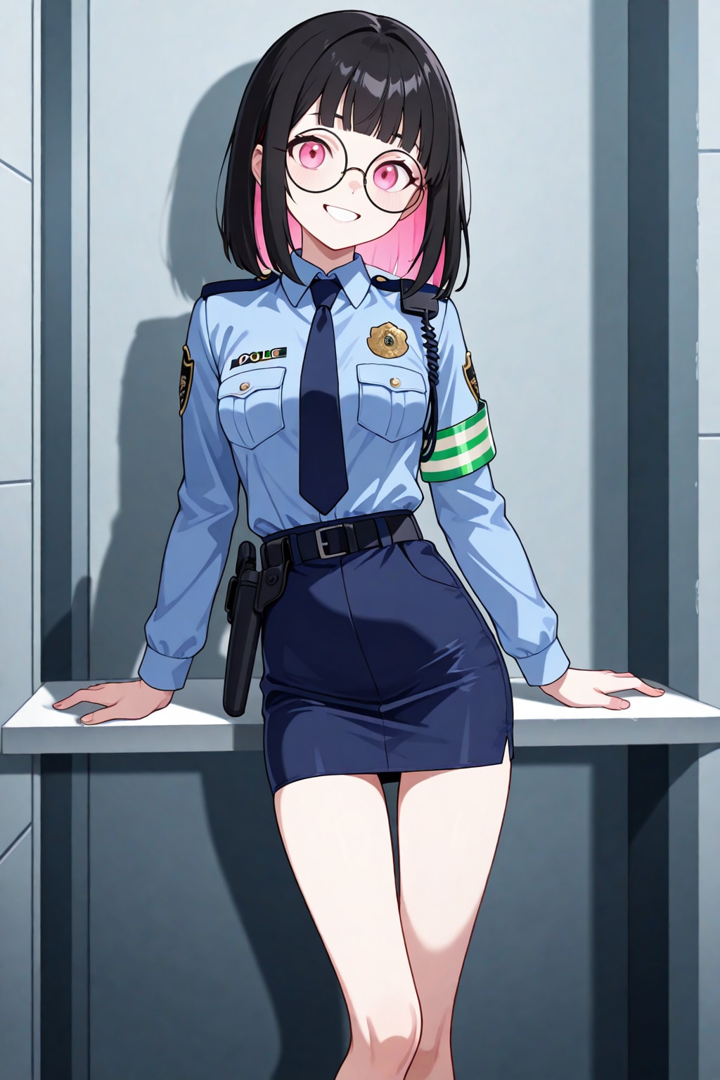 黒髪メガネ 婦警(LILY)