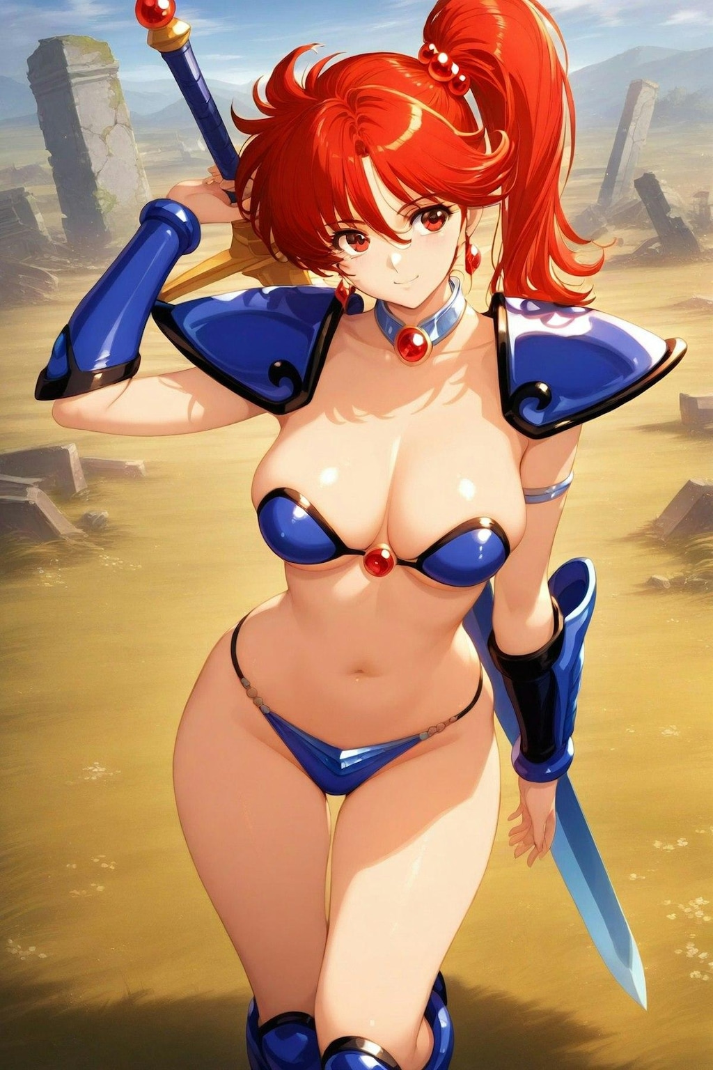 別垢@mitsu8monから80年代レダもどき👙アーマー女戦士🗡️