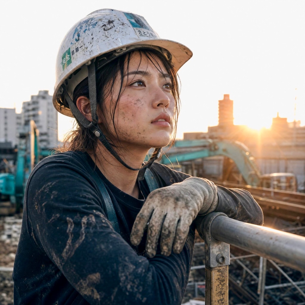 工事現場のお姉さん
