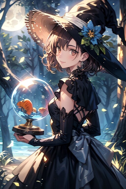 夜の森の魔女 | の人気AIイラスト・グラビア