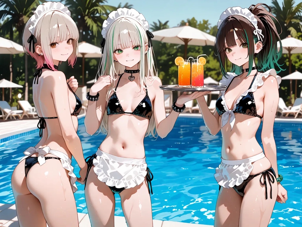 リゾートプールでバイトするウチの子