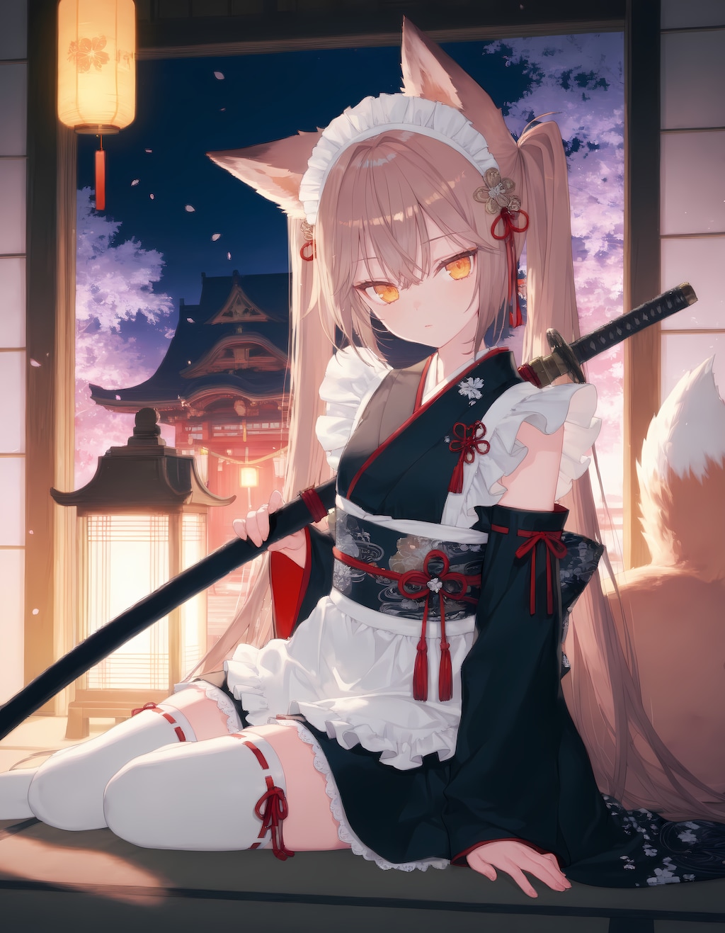 和風ケモ耳メイド