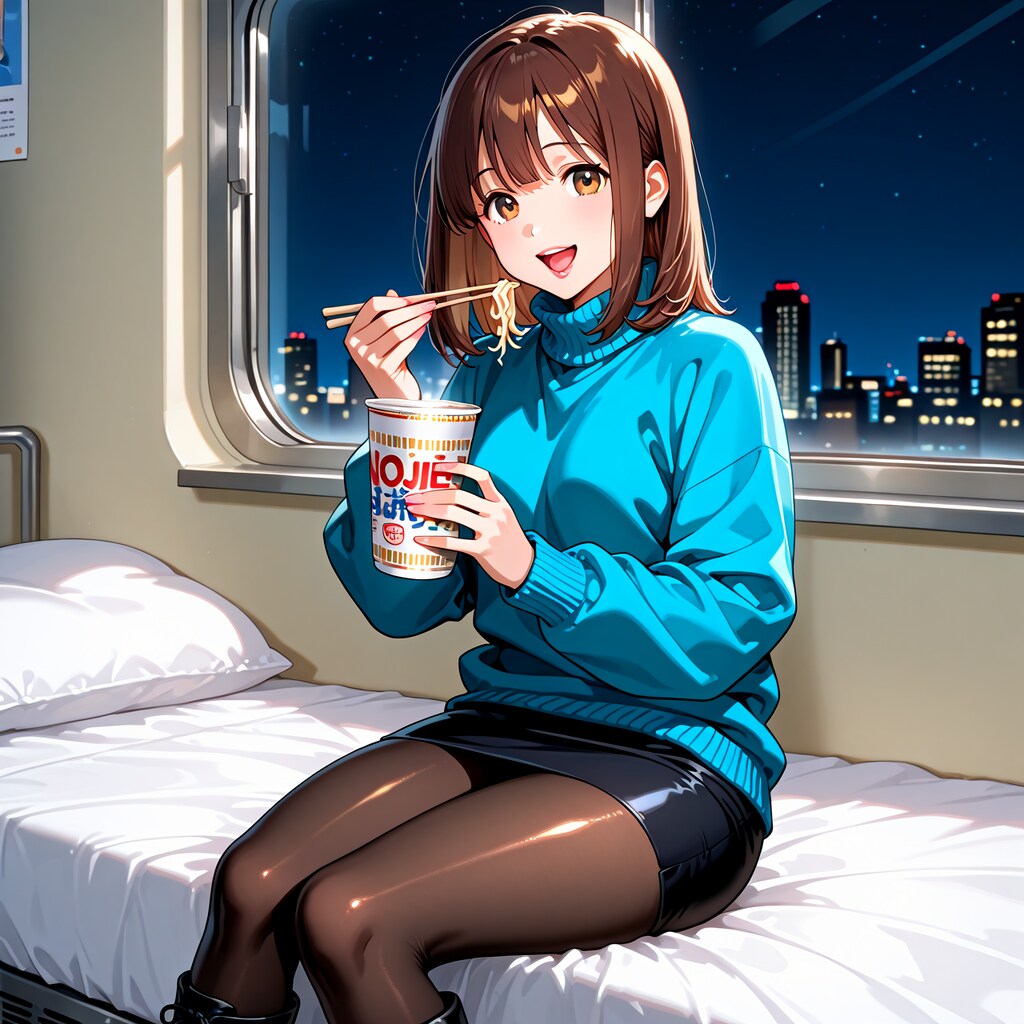 サンライズで帰宅（締めのカップ麺編）