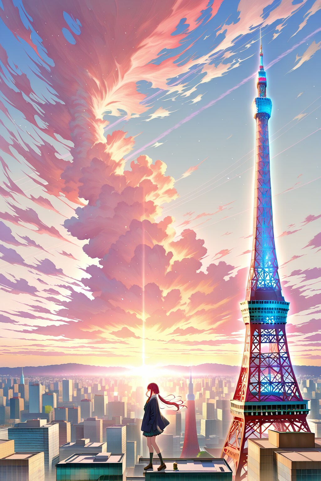 二重露光したタワー | の人気AIイラスト・グラビア