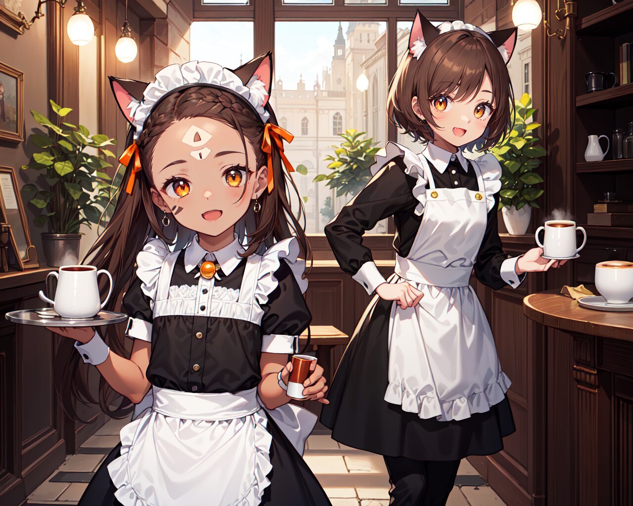 とある企画の褐色猫耳デコさんと猫娘のコラボレーション