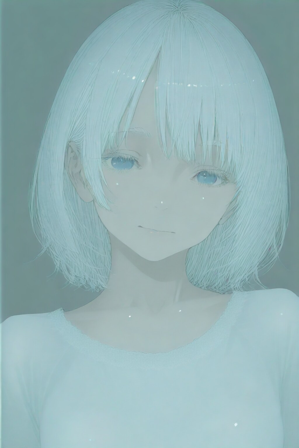 銀髪、銀眉、銀睫毛