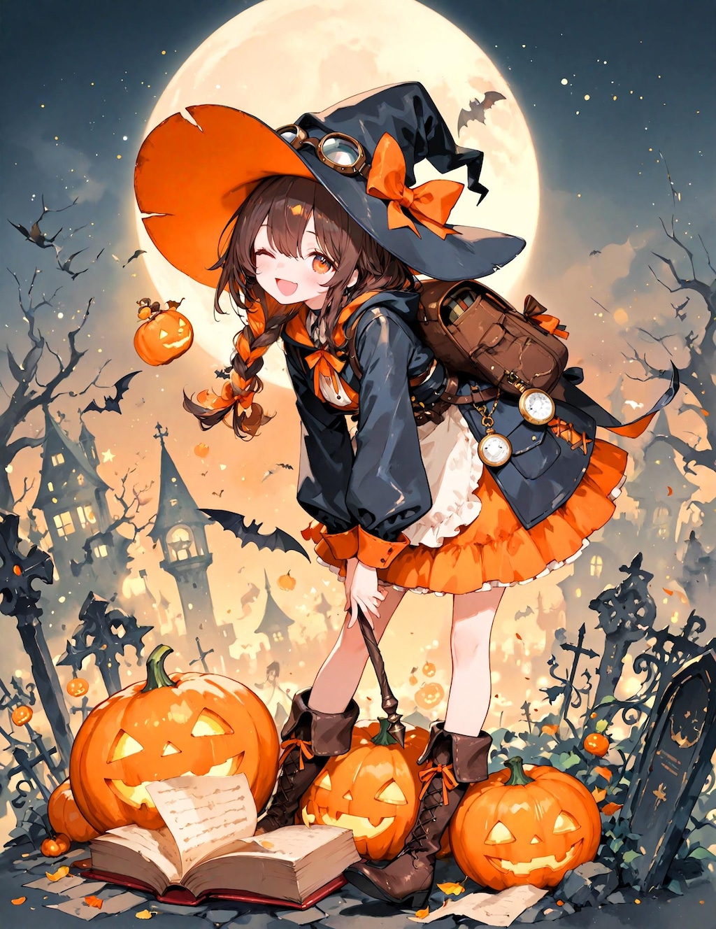 ハロウィンのウィッチ少女