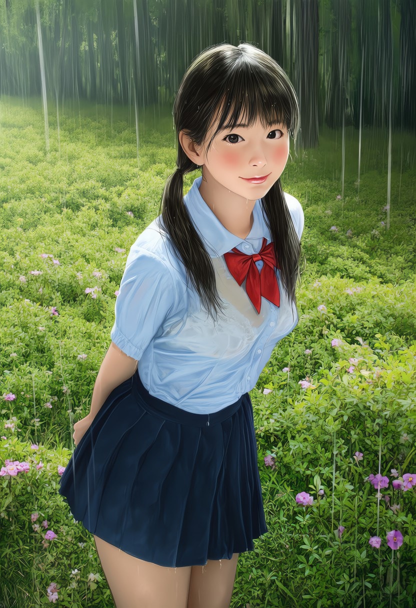 8月の濡れた制服