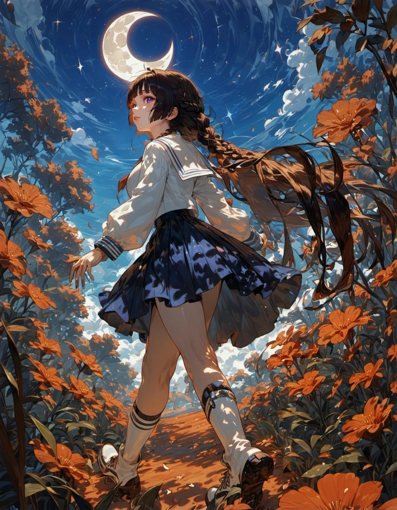 Pilgrimage Under the Crescent Moon | の人気AIイラスト・グラビア