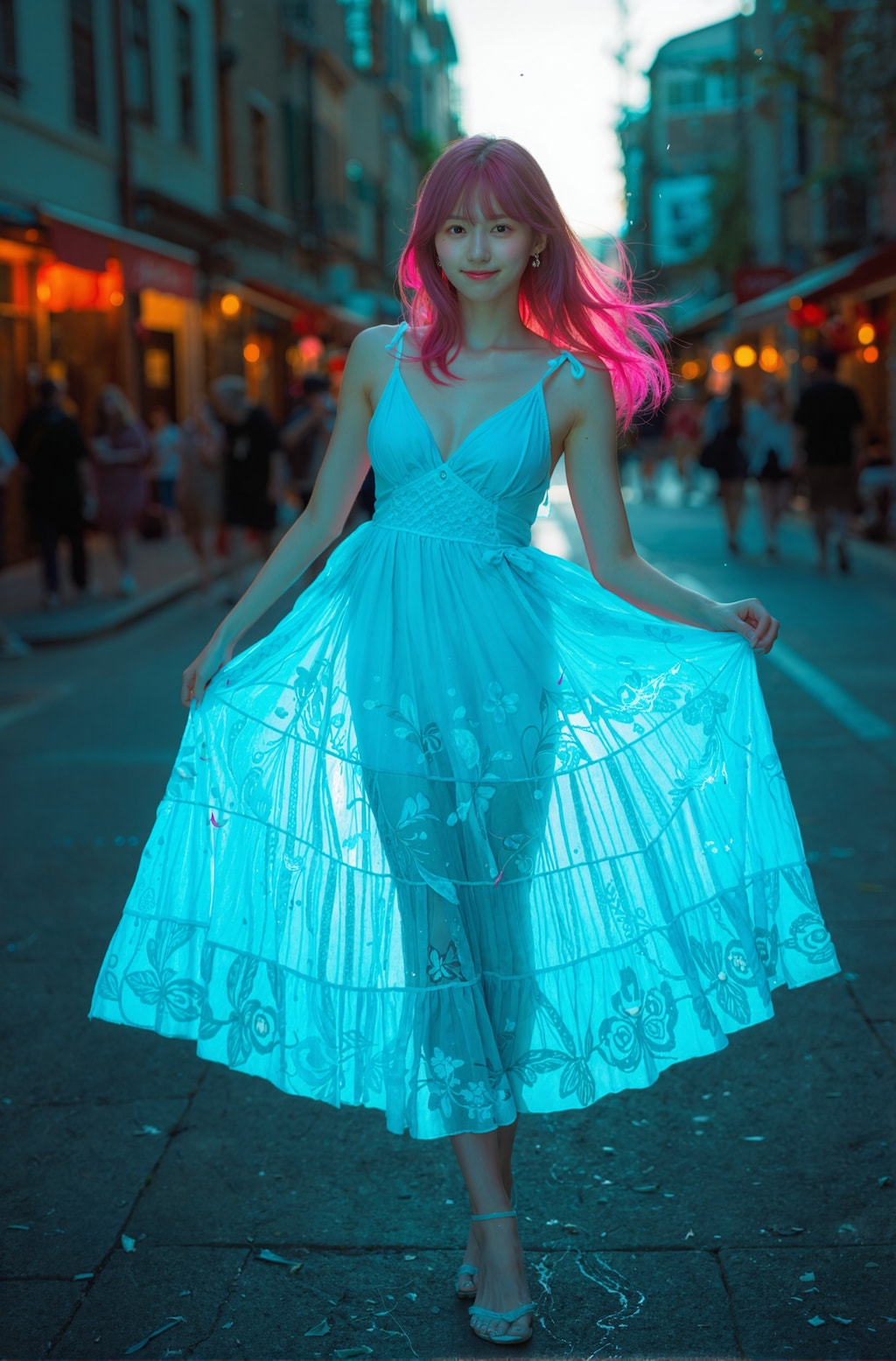 cyan dress