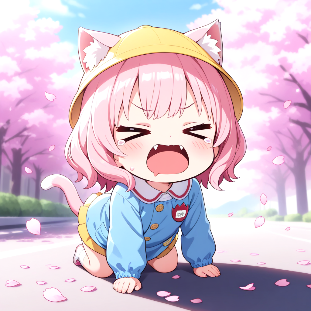 はしゃぎ過ぎてコケてしまった子ねこ。