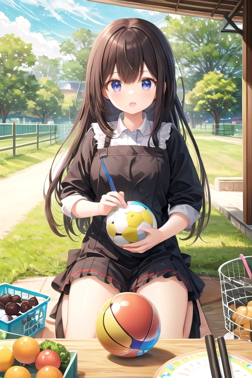 ○ートボールを作る女の子 | の人気AIイラスト・グラビア