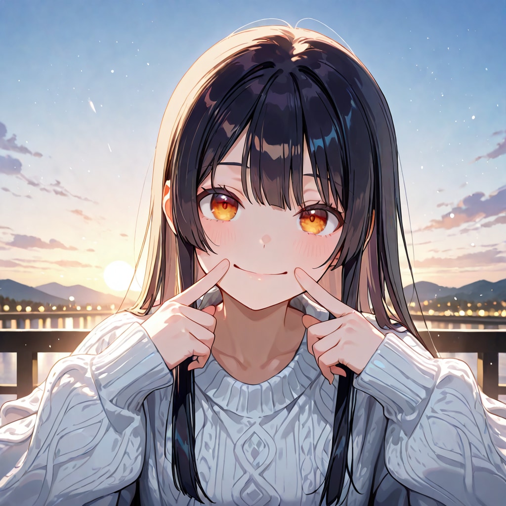 【うちの子御礼】ふうちゃんと指笑顔をする楓ちゃん