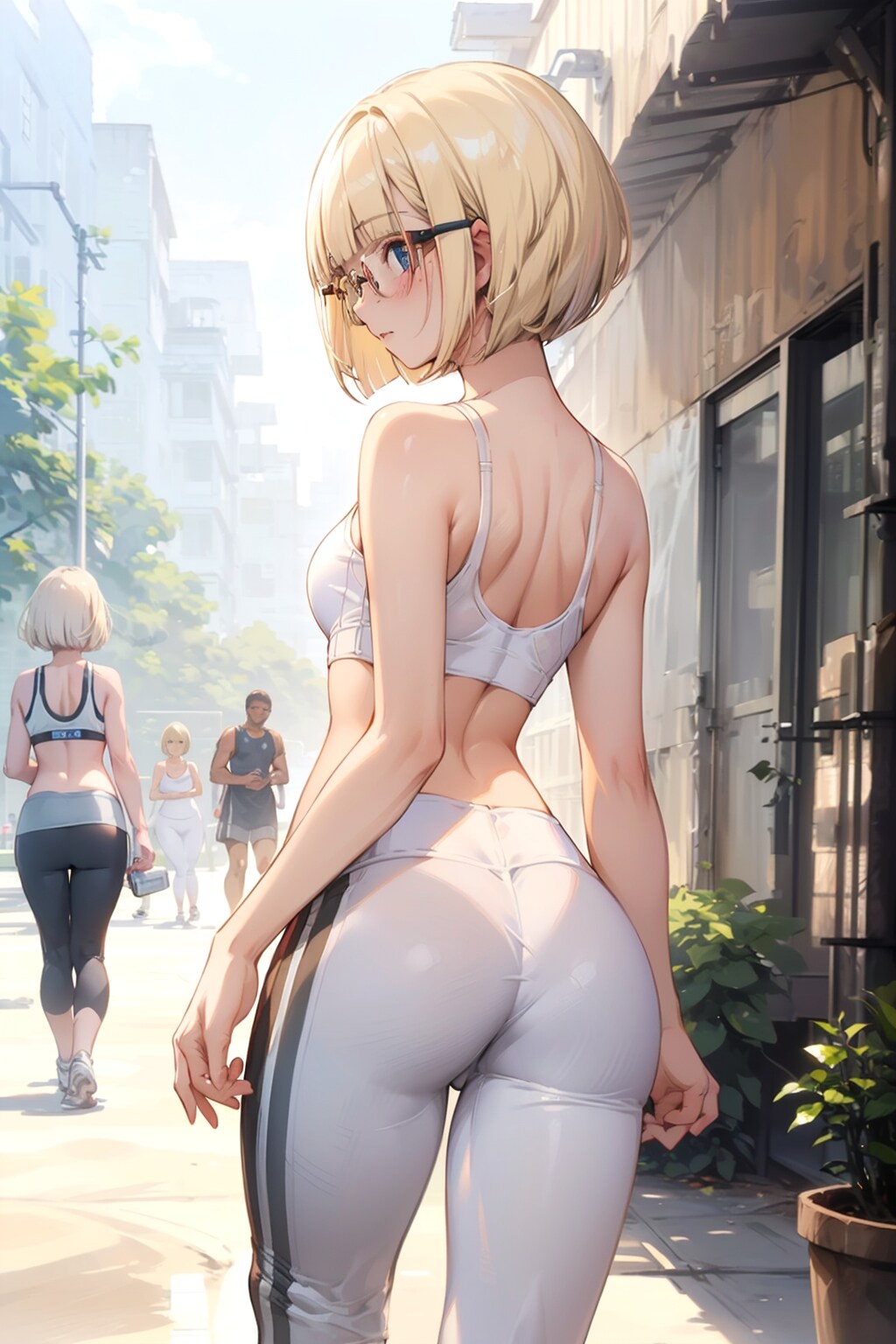 スポーツウェアの眼鏡っ娘